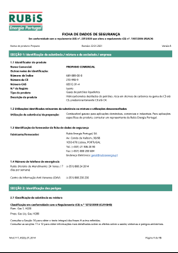 Ficha de dados de Segurança Propano
